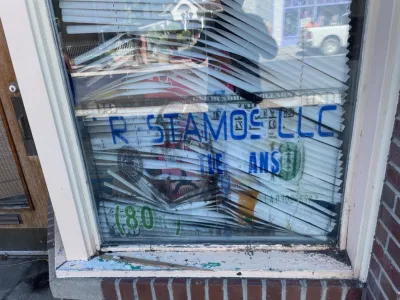 Window of an abandoned business